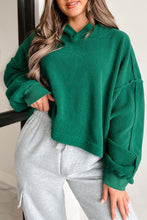 Load image into Gallery viewer, Green Fleece Cropped Hoodie
