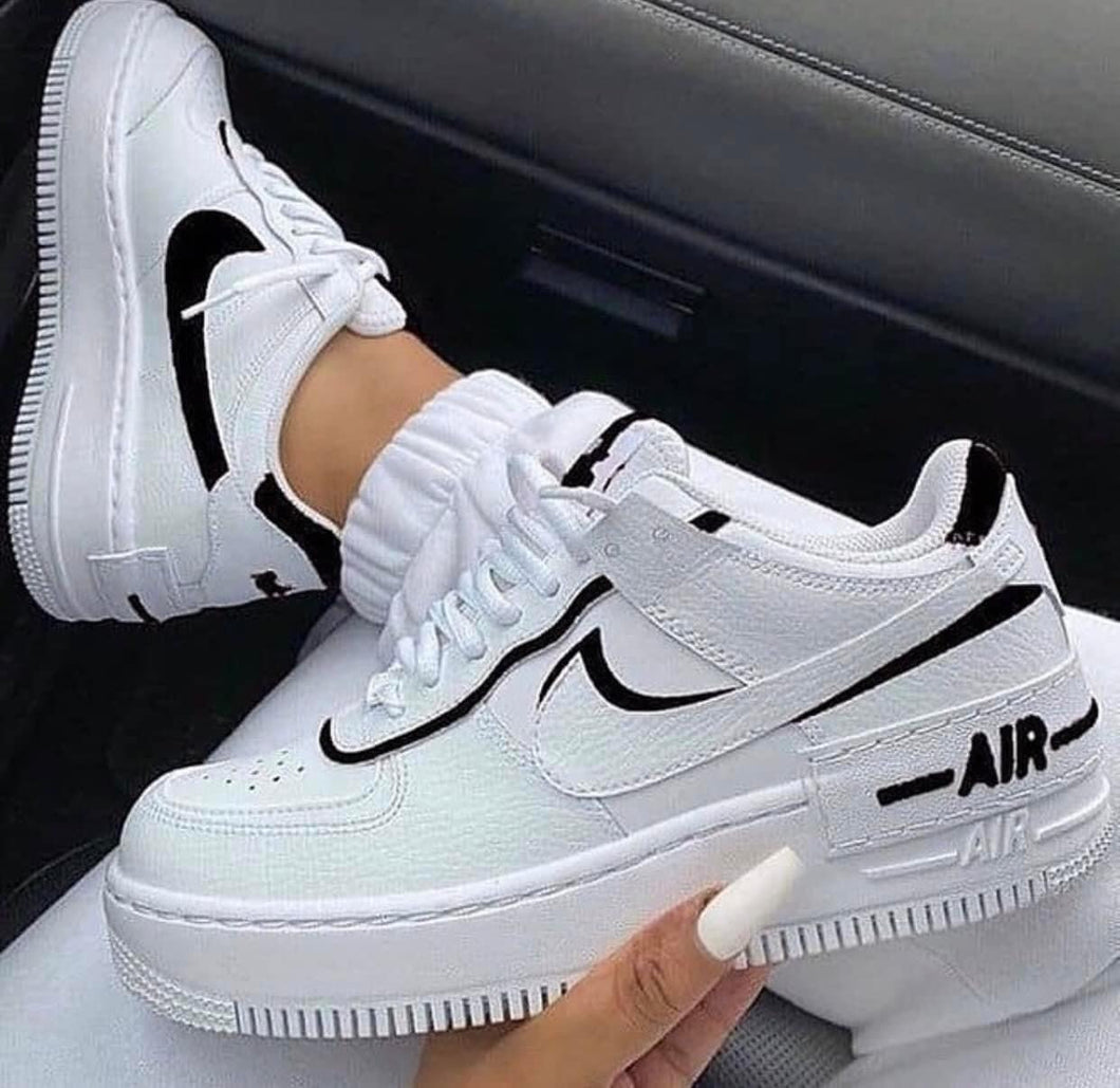 White and Black Air Sneakers