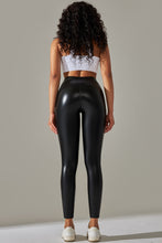 Load image into Gallery viewer, Black Shiny Faux Leather Legging
