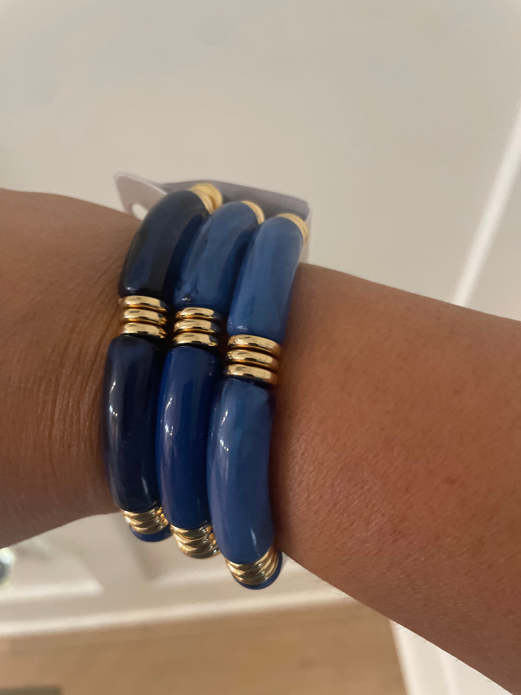 Blue Acrylic Bracelet Set