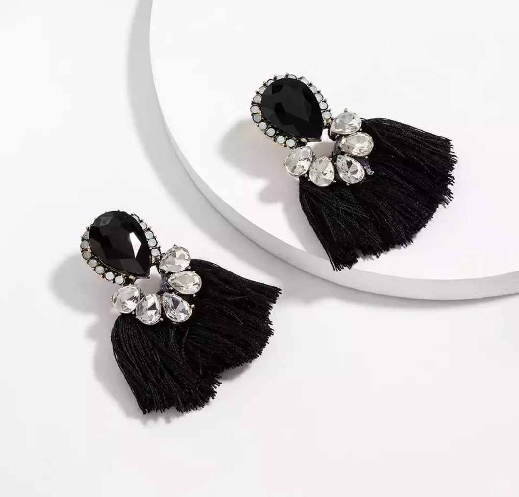 Black Boho Statement Fringe