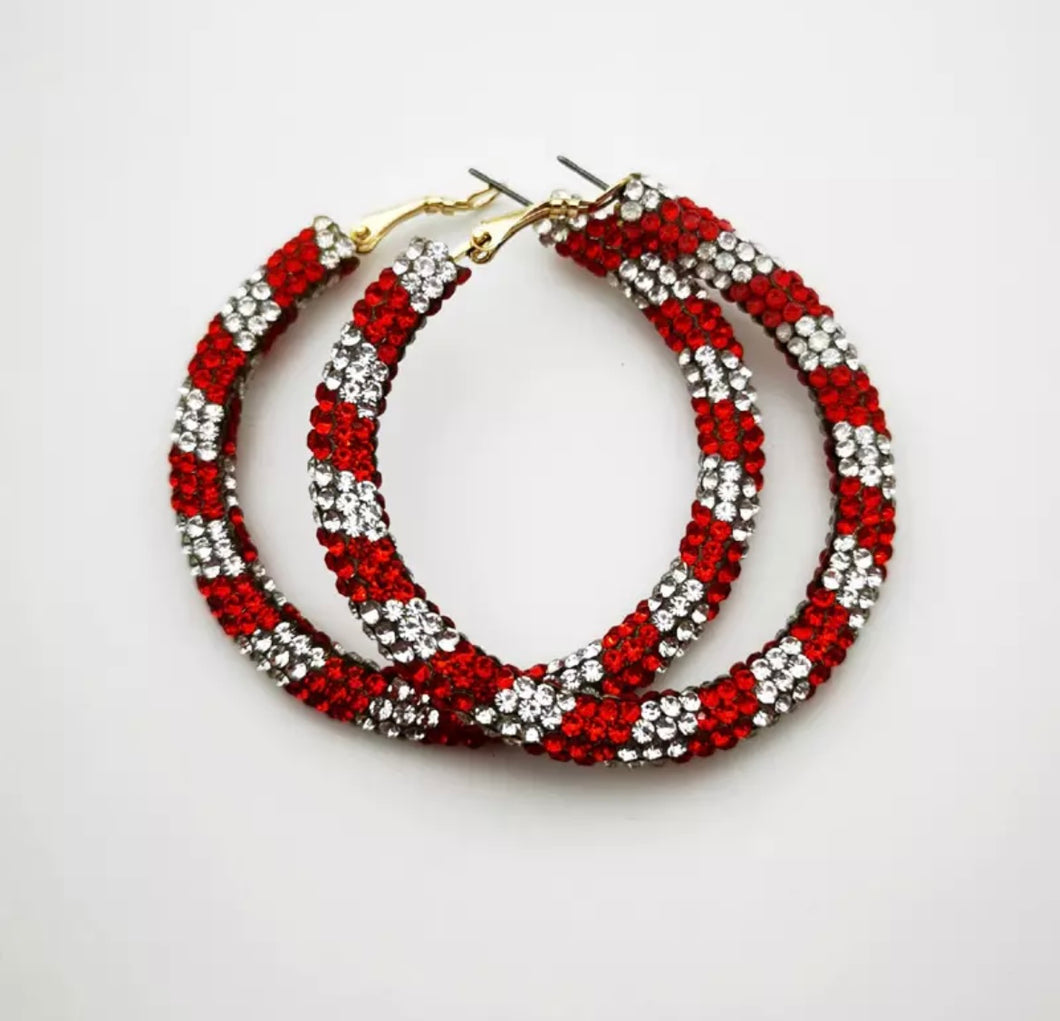 Red and Silver Hoops