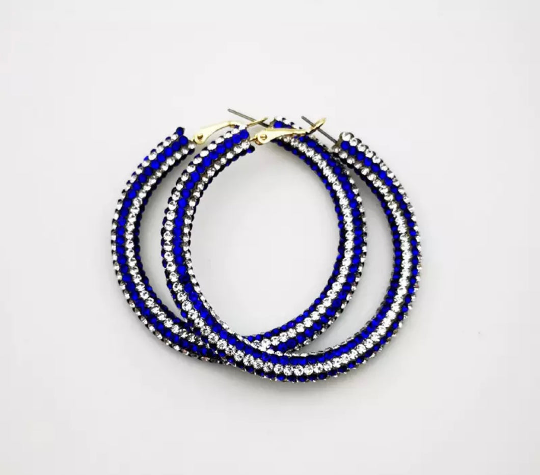 Blue and Silver hoops