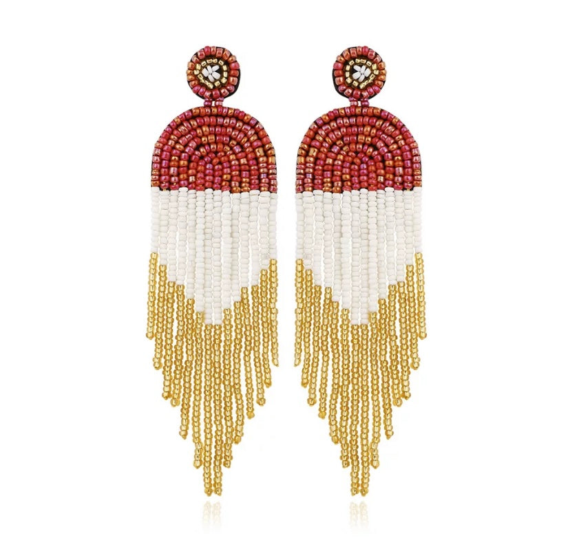 Red White and Gold Dangles