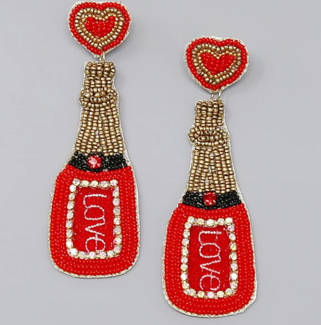 Red Love Bottle Earrings