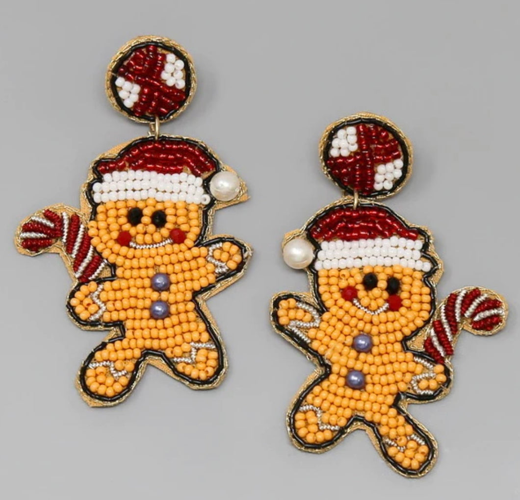 Gingerbread Man earrings