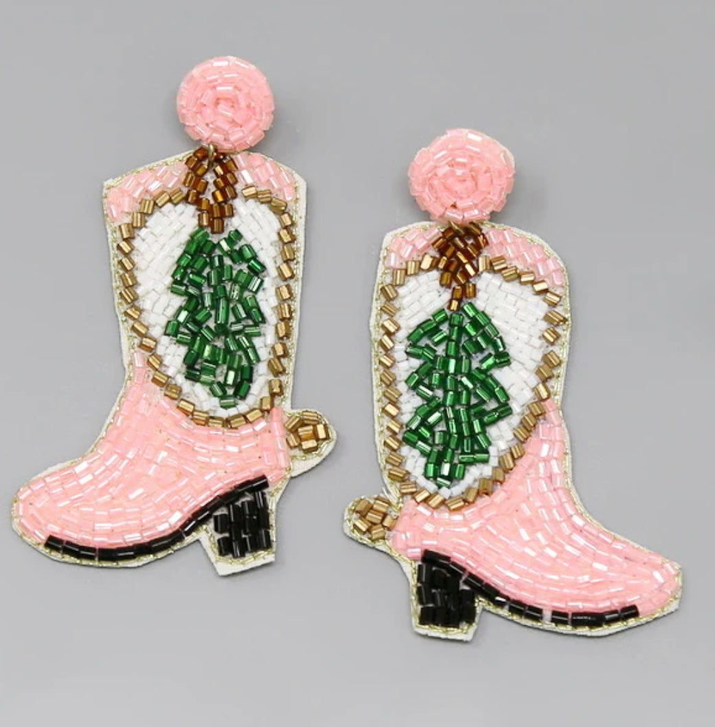 Pink Christmas boots