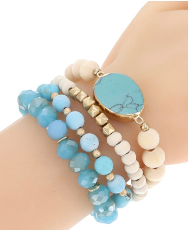 Turquoise Beige Stack