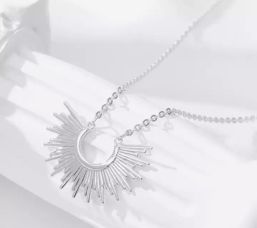 Silver Sunburst Necklace
