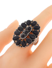 Load image into Gallery viewer, Stretchy Black Concho Ring
